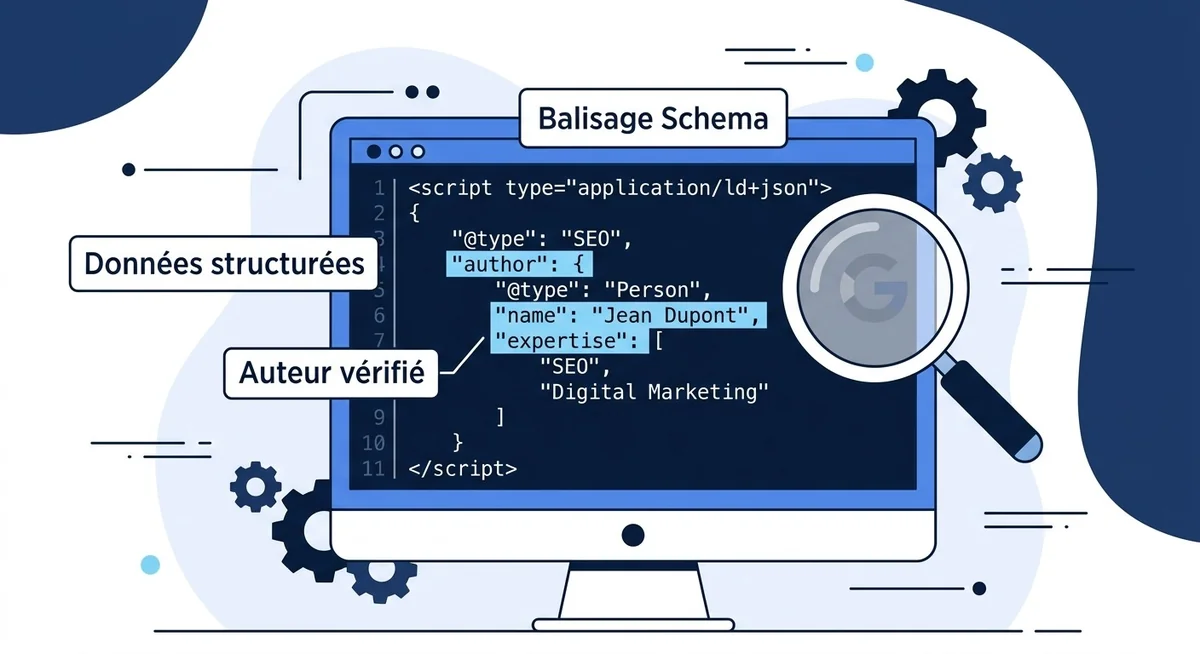 Code JSON-LD schema Article et Person pour renforcer les signaux E-E-A-T après Core Update Google 2026
